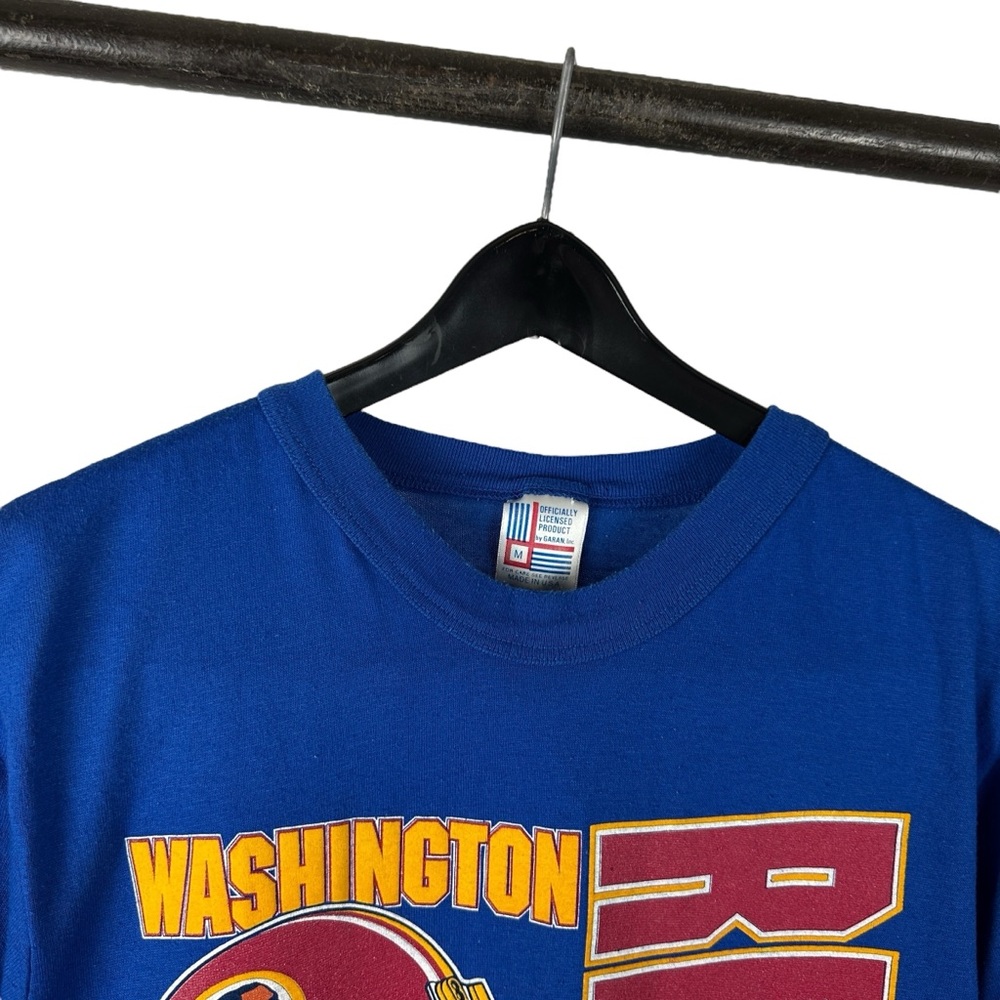 Vintage 1992 Washington Redskins Super Bowl NFL Football Blue Shirt Size M - Picture 4 of 9